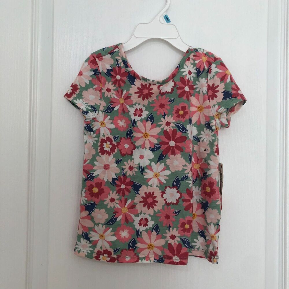 Epic Threads Toddler Girls Floral Bow Back T-Shirt Granite‎ Green 3T 100168454LG